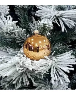 1Pz Pallina Sfera Di Vetro Liscia Rame Lucido 80Mm Per Albero Di Natale
