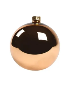 1Pz Pallina Sfera Di Vetro Liscia Rame Lucido 80Mm Per Albero Di Natale