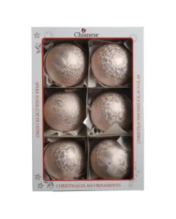1Pz Pallina Sfera Di Vetro Liscia 80Mm Per Albero Di Natale Rosa