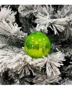 1Pz Pallina Sfera Di Vetro Liscia 100Mm Per Albero Di Natale Verde