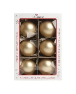 1Pz Pallina Sfera Di Vetro Oro Opaca 60Mm Per Albero Di Natale