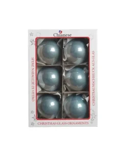 1Pz Pallina Sfera Di Vetro Tinta Unita Azzurro Lucido 60Mm