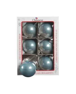 1Pz Pallina Sfera Di Vetro Tinta Unita Azzurro Lucido 60Mm