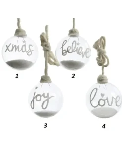 1Pz Palline Di Vetro Decorate 80Mm 4 Modelli Per Albero Di Natale