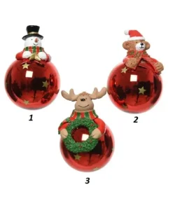 1Pz Palline Sfere Di Vetro Decorate 80Mm Per Albero Di Natale