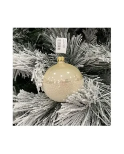 1Pz Sfera Di Vetro Decorata A Mano Champagne Lucido 80Mm