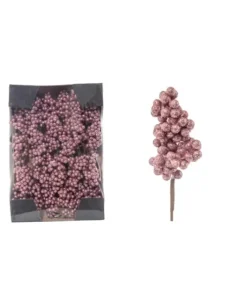 Ramo Bacche 15Cm Rosa Per Decorazioni Di Natale 1Pz