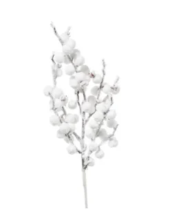 Ramo Bacche Innevate 40Cm Per Decorazioni Di Natale