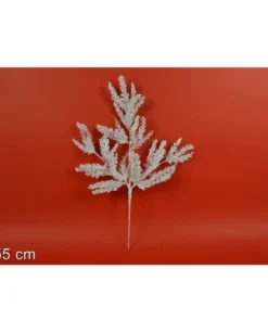 Ramo 55Cm Innevato Con Glitter Per Decorazioni Di Natale