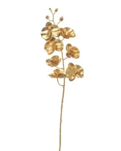 Ramo Phalenopsis 76Cm Oro Per Decori Natalizi