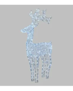 Renna Di Cristalli Acrilico 250 Led Bianco Caldo 3D