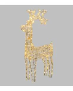 Renna Di Cristalli Acrilico 200 Led Bianco Caldo 3D