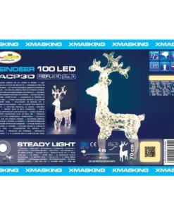 Renna Di Cristalli Acrilico 100 Led 4M+H70Cm