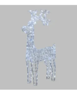 Renna Di Cristalli Acrilico 200 Led Bianco 3D