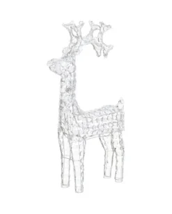 Renna Di Cristalli Acrilico 200 Led Bianco 3D