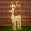 Renna Di Cristalli Acrilico 250 Led Bianco Caldo 3D