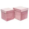 Scatola In Velluto Rosa Grande 23X23 Per Regali E Decorazioni Di Natale 1Pz
