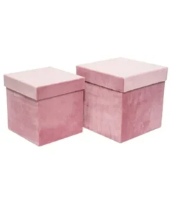 Scatola In Velluto Rosa Grande 23X23 Per Regali E Decorazioni Di Natale 1Pz