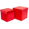 Scatola In Velluto Rossa Grande 23X23 Per Regali E Decorazioni Di Natale 1Pz