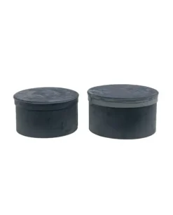 Set 2 Scatole Cilindriche Grigio O28,5X16 Cm Per Regali E Decorazioni Di Natale