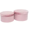 Set 2 Scatole Cilindriche Rosa O28,5X16 Per Regali E Decorazioni Di Natale