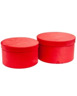 Set 2 Scatole Cilindriche Rosse O28,5X16Cm Per Regali E Decorazioni Di Natale