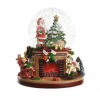 Sfera Con Babbo Natale Con Luci E Neve 19X19X22 Cm