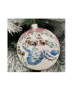 Sfera Di Vetro Decorata A Mano 150Mm Per Albero Di Natale