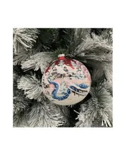Sfera Di Vetro Decorata A Mano 150Mm Per Albero Di Natale