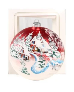 Sfera Di Vetro Decorata A Mano 150Mm Per Albero Di Natale