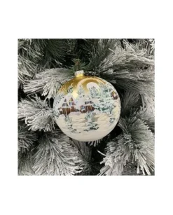 Sfera Di Vetro Decorata A Mano 150Mm Per Albero Di Natale