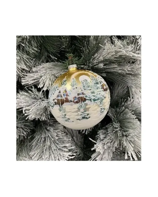 Sfera Di Vetro Decorata A Mano 150Mm Per Albero Di Natale