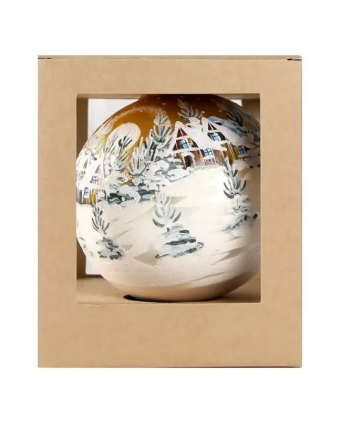 Sfera Di Vetro Decorata A Mano 150Mm Per Albero Di Natale