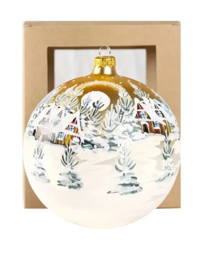 Sfera Di Vetro Decorata A Mano 150Mm Per Albero Di Natale