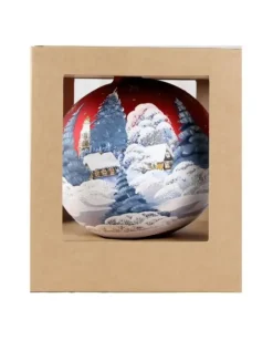 Sfera Di Vetro Decorata A Mano O150Mm Per Albero Di Natale