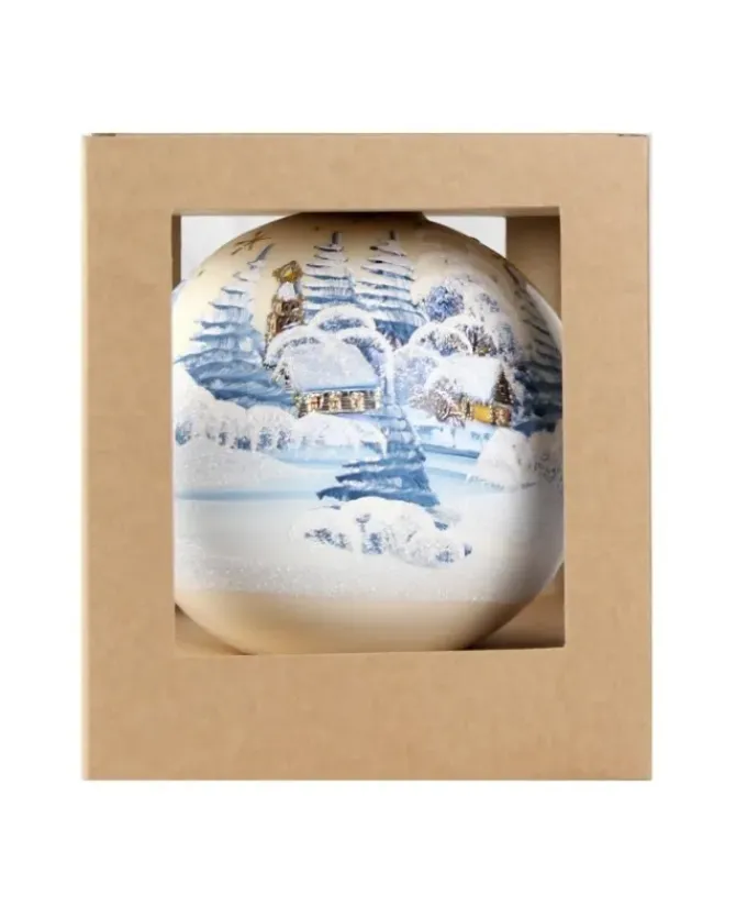 Sfera Di Vetro Decorata A Mano O150Mm Per Albero Di Natale