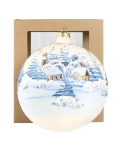 Sfera Di Vetro Decorata A Mano O150Mm Per Albero Di Natale