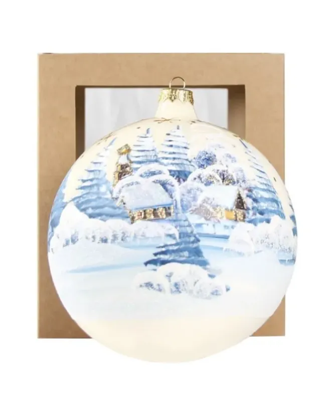 Sfera Di Vetro Decorata A Mano O150Mm Per Albero Di Natale