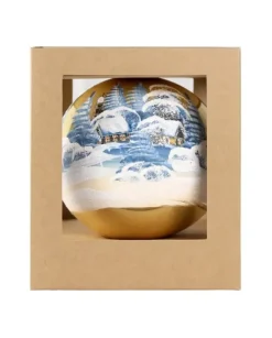 Sfera Di Vetro Decorata A Mano O150Mm Per Albero Di Natale