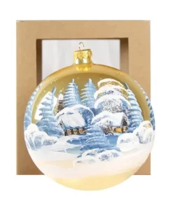 Sfera Di Vetro Decorata A Mano O150Mm Per Albero Di Natale