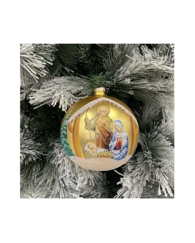 Sfera Di Vetro Decorata A Mano 150Mm Per Albero Di Natale