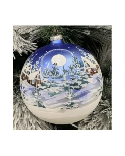 Sfera Di Vetro Decorata A Mano 150Mm Per Albero Di Natale