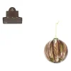 Sfera Pallina Di Vetro 10 Cm Marmorizzata Marrone Verde Per Albero Di Natale