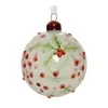 Sfera Pallina In Vetro Con Devoro Bacche 8 Cm