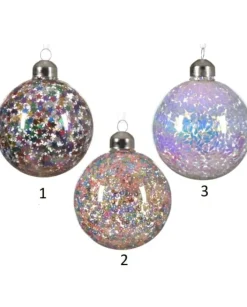 Sfera Pallina In Vetro Decorata Multicoore