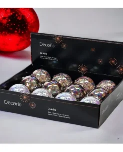 Sfera Pallina In Vetro Decorata Multicoore