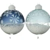 Sfera Pallina In Vetro Decorato Con Effetto Neve All'Interno 8 Cm