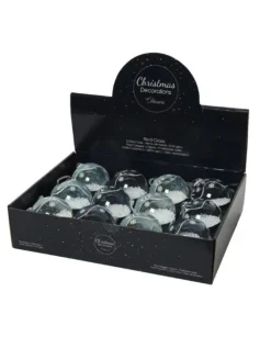 Sfera Pallina In Vetro Decorato Con Effetto Neve All'Interno 8 Cm