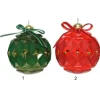 Sfera Pallina In Vetro In Confezione Da 2 Pz Con Fiocchetto In Velluto