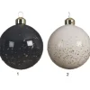 Sfera Pallina Smaltata In Vetro Con Schizzi Di Oro Luccicante Assortito